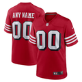 Mens San Francisco 49ers Scarlet Alternate Custom Game Jersey