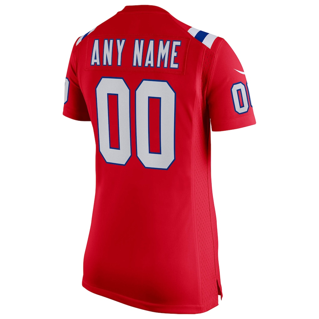 Womens New England Patriots Red Super Bowl LX Patch Custom Game Jersey