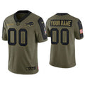 Mens Buffalo Bills Customized 2021 Olive Salute To Service Limited Stitched Jersey