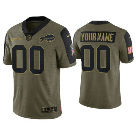Mens Buffalo Bills Customized 2021 Olive Salute To Service Limited Stitched Jersey