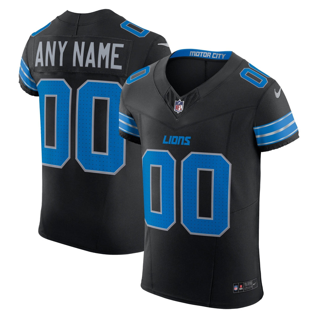 Detroit Lions Black Alternate Stitched Elite Custom Jersey