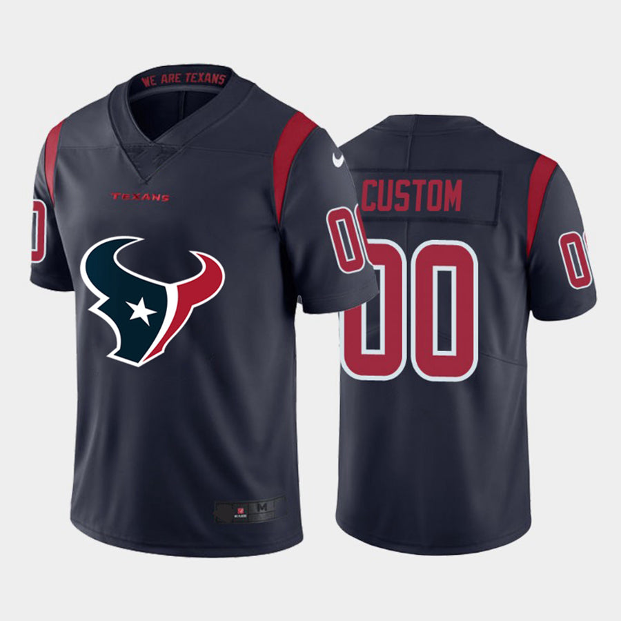 Custom Houston Texans Navy Team Big Color Rush Limited Stitched Jerseys