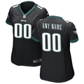 Womens Black Philadelphia Eagles Alternate Custom Game Jersey