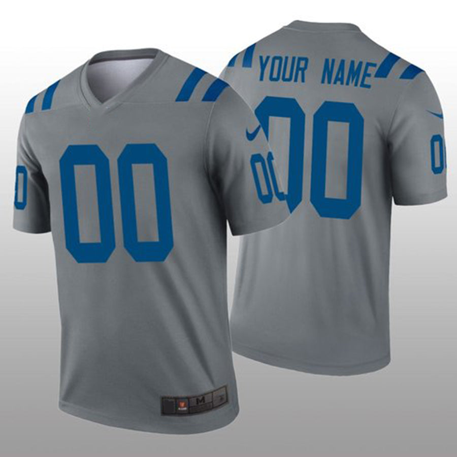 Custom Indianapolis Colts Gray Inverted Legend Stitched Jerseys