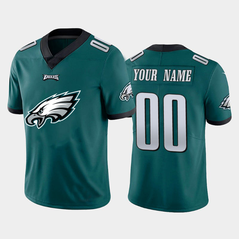 Custom Philadelphia Eagles Green Team Big Stitched Limited Stitched Jerseys
