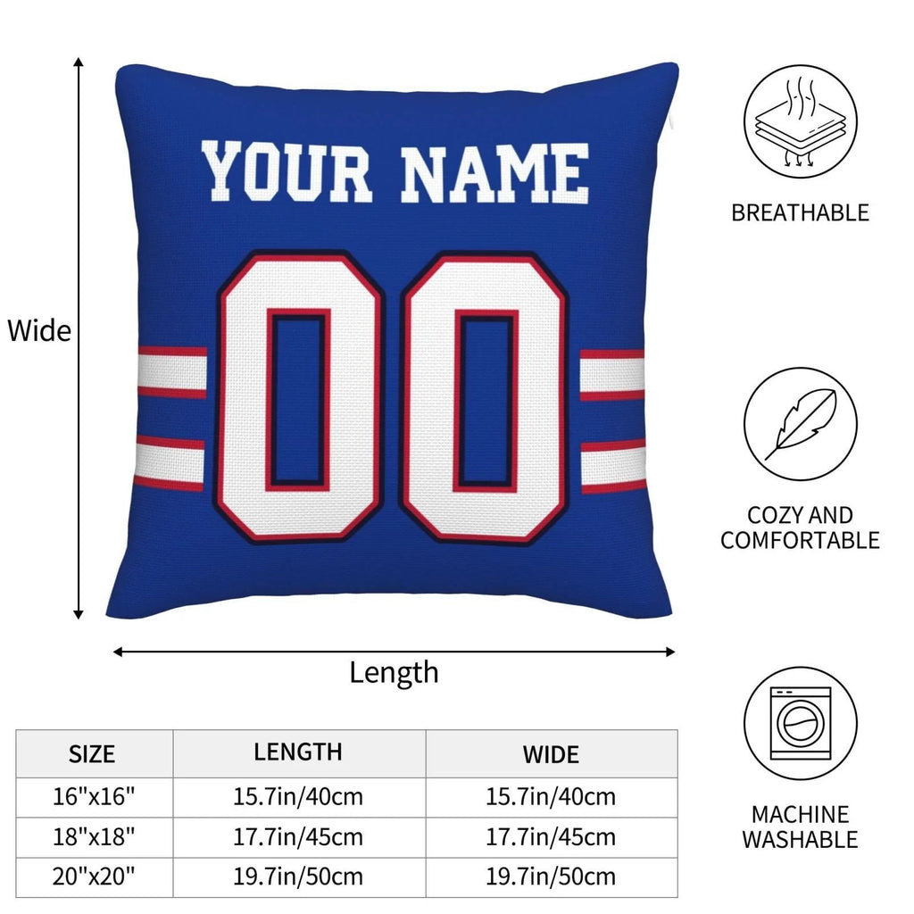 Custom B.Bills Pillow Royal Decorative Throw Pillow Case Print Fans Letters Number Football Pillows