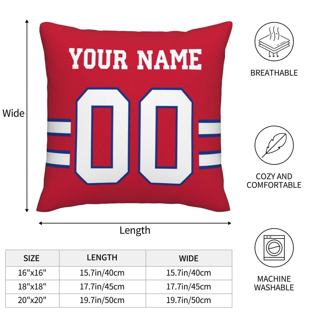 Custom B.Bills Pillow Royal Decorative Throw Pillow Case Print Fans Letters Number Football Pillows