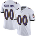 Custom Baltimore Ravens White Stitched Player Limited Stitched Jerseys