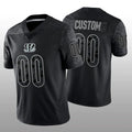 Custom Cincinnati Bengals Stitched Black RFLCTV Limited Jerseys