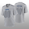 Custom Detroit Lions Gray Game Atmosphere Stitched Jerseys