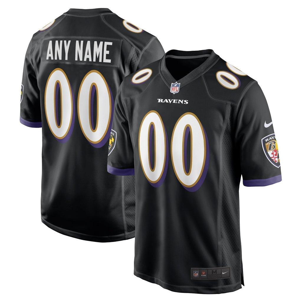 Baltimore Ravens Alternate Custom Game Jersey Black