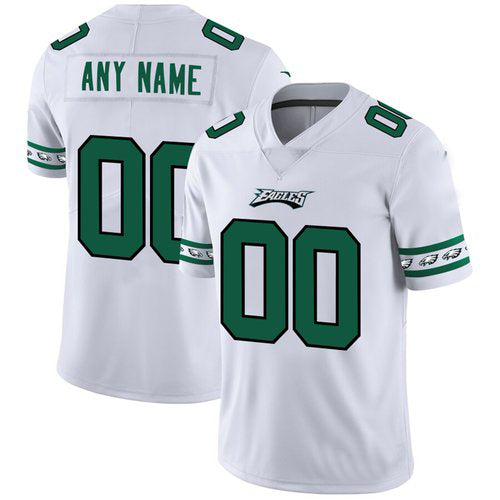 Custom Philadelphia Eagles White Team Stitched Limited Stitched Jerseys