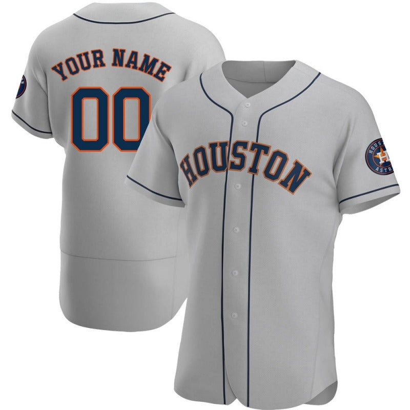 Custom Houston Astros Gray Jerseys Stitched Letter And Numbers Mesh for Men Women Youth Jersey