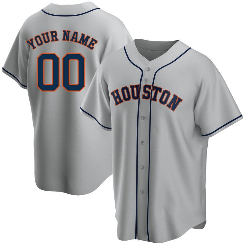 Custom Houston Astros Gray Jerseys Stitched Letter And Numbers Mesh for Men Women Youth Jersey