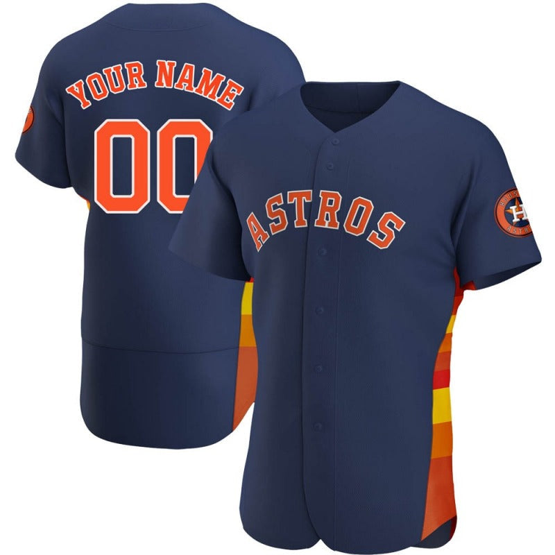Custom Houston Astros Navy Jerseys Stitched Letter And Numbers Mesh for Men Women Youth Jersey