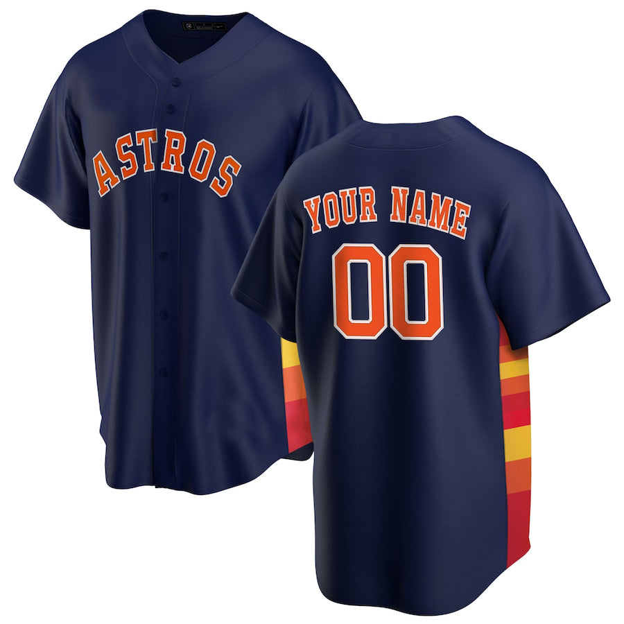 Custom Houston Astros Navy Jerseys Stitched Letter And Numbers Mesh for Men Women Youth Jersey