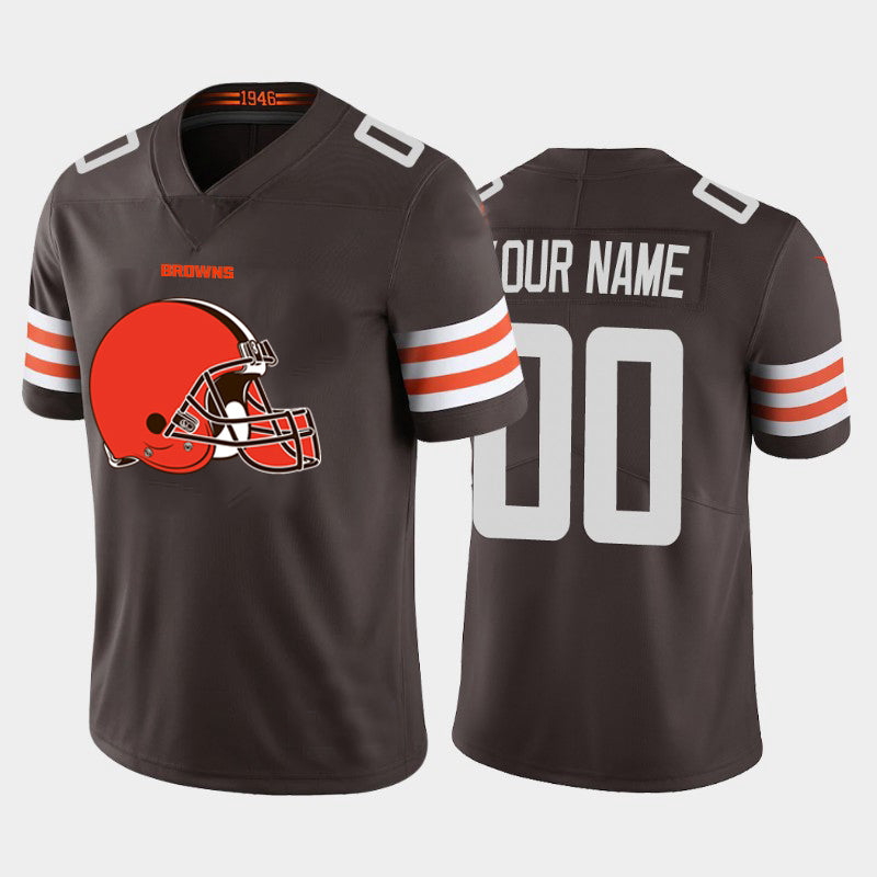 Custom Cleveland Browns Brown Team Big Stitched Limited Stitched Jerseys