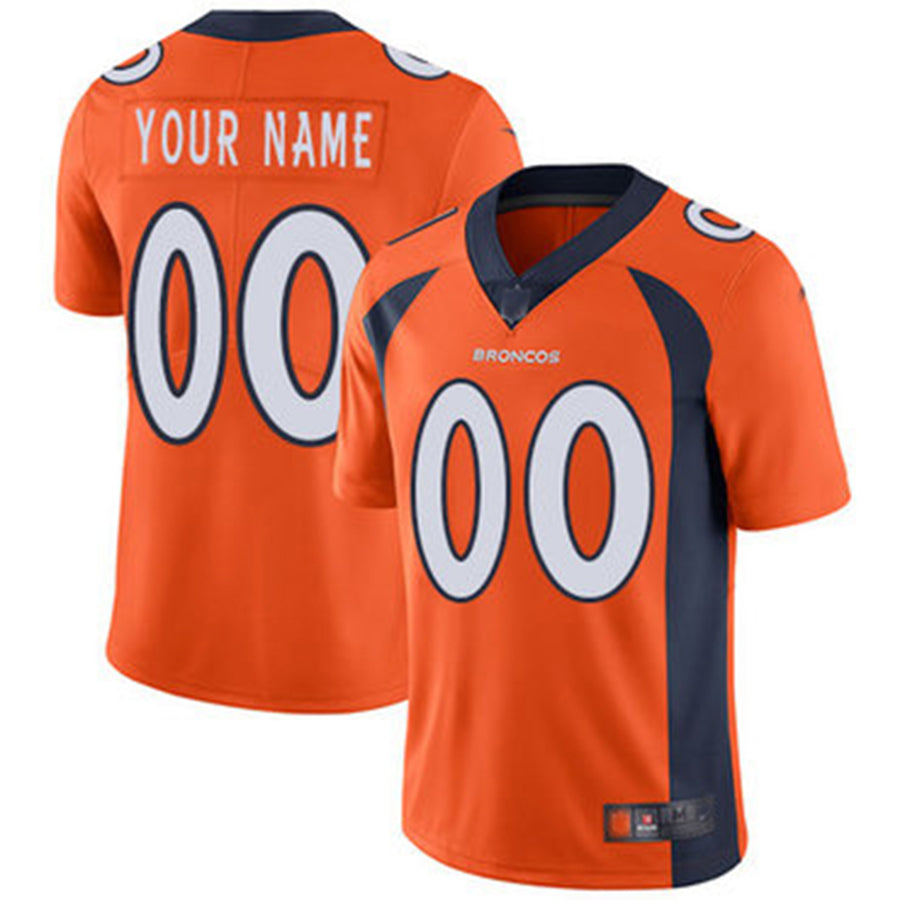 Mens Denver Broncos Orange Custom Game Jersey