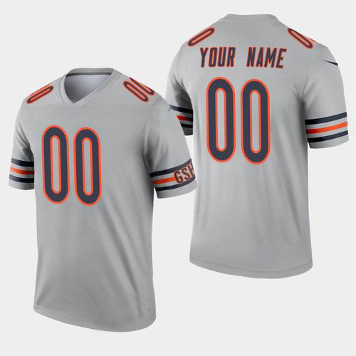 Custom Chicago Bears Inverted Legend Silver Stitched Jerseys