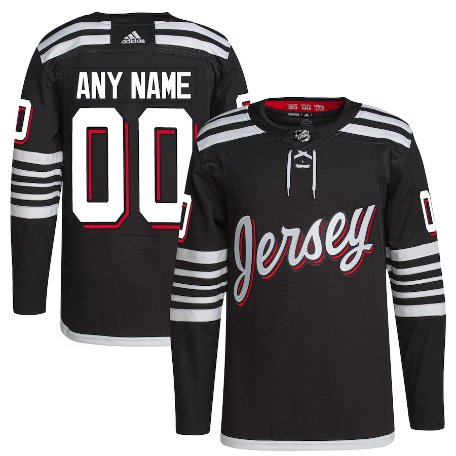 Mens New Jersey Devils Black Custom Team Player Jersey