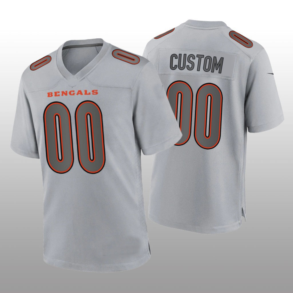 Custom Cincinnati Bengals Gray Atmosphere Game Stitched Jerseys