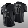 Custom Chicago Bears FootbStitched Black RFLCTV Limited Stitched Jerseys