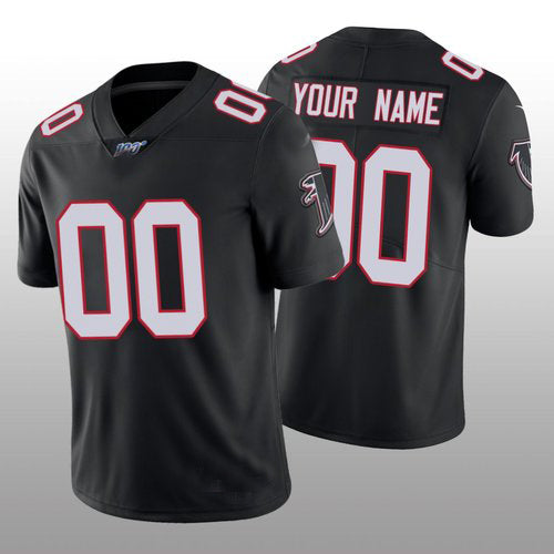 Custom Atlanta Falcons Black Classic Limited 100th Season Stitched Jerseys