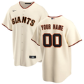 Mens San Francisco Giants Cream Home Replica Custom Jersey