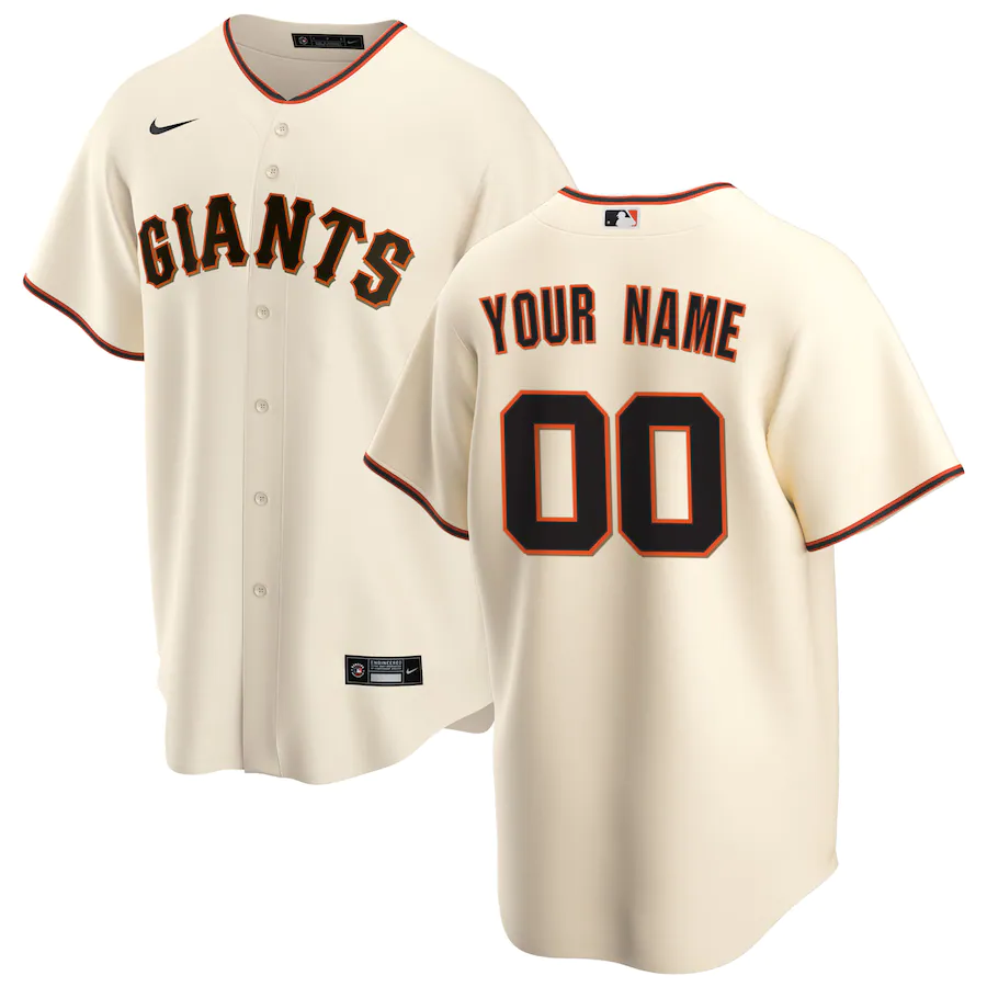 Mens San Francisco Giants Cream Home Replica Custom Jersey