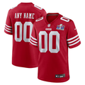 Mens San Francisco 49ers Scarlet Super Bowl LVIII Patch Custom Game Jersey