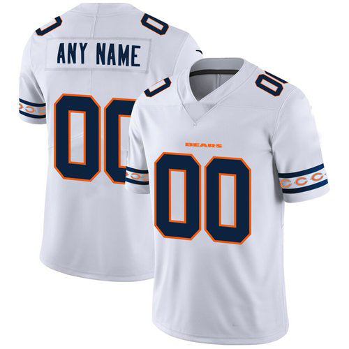 Custom Chicago Bears White Team Stitched Limited Stitched Jerseys