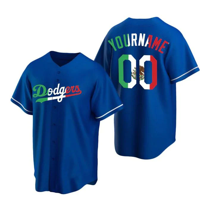 Mens Los Angeles Dodgers1 Blue Replica Custom Jersey