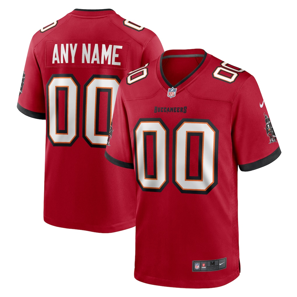 Mens Tampa Bay Buccaneers Red Team Custom Game Jersey
