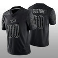 Custom Detroit Lions Black RFLCTV Limited Stitched Jerseys