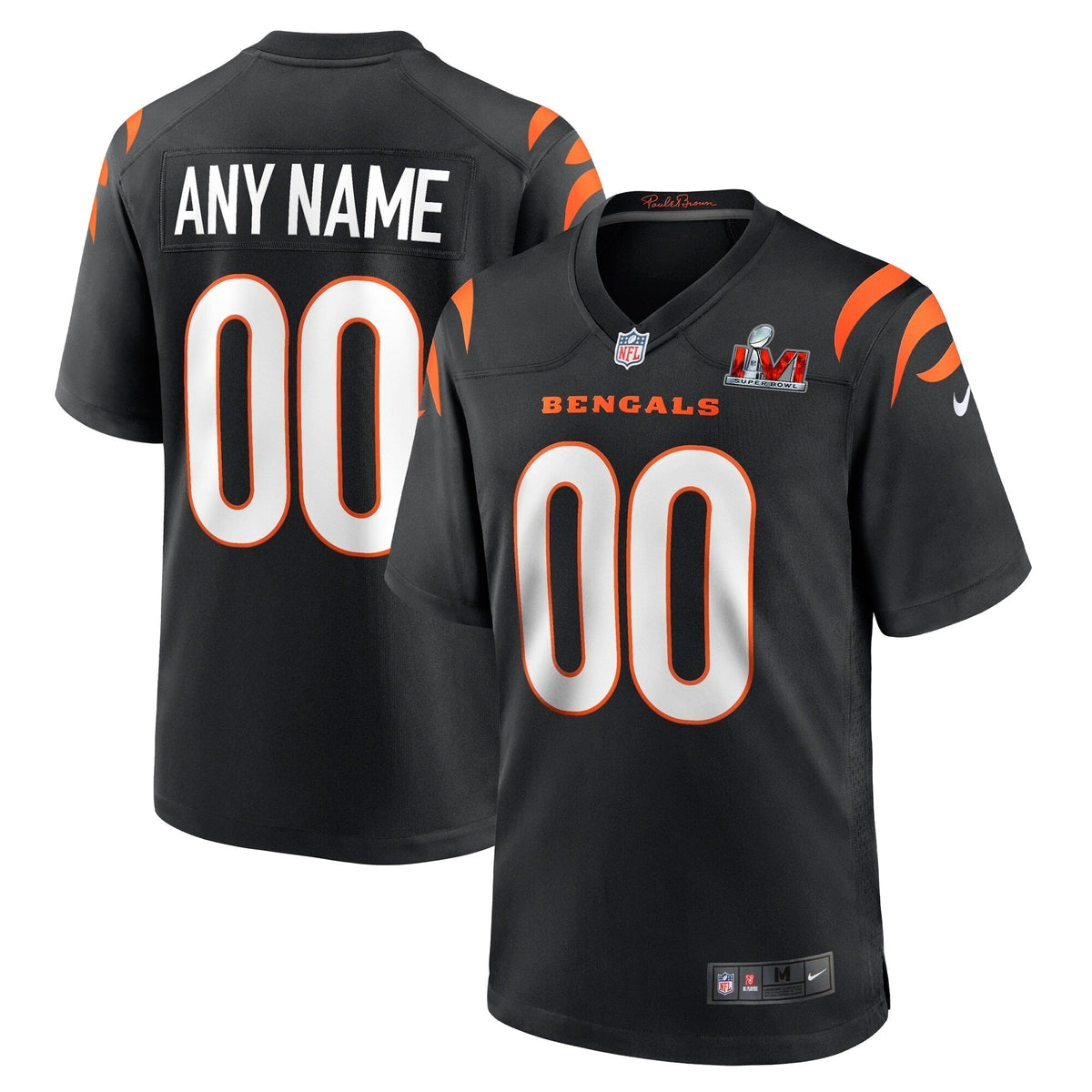 Cincinnati Bengals Super Bowl LVI Game Custom Jersey Black