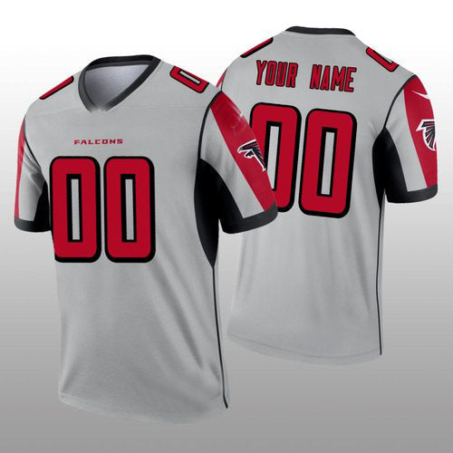 Custom Atlanta Falcons Silver Inverted Legend Stitched Jerseys