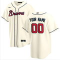 Mens Atlanta Braves Cream Replica Custom Jersey