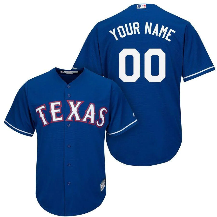 Mens Texas Rangers Custom Authentic Game Jersey Blue