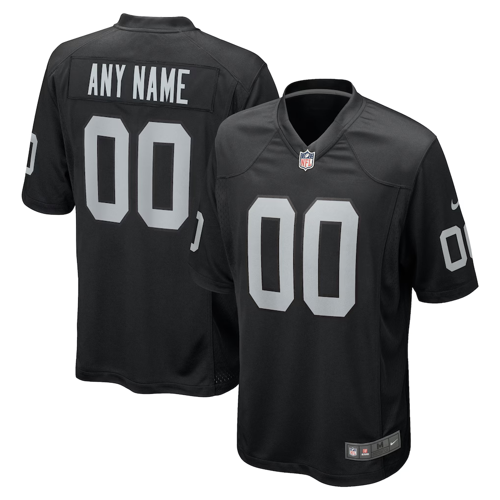 Mens Las Vegas Raiders Black Custom Game Jersey