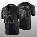 Custom Carolina Panthers FootbStitched Black RFLCTV Limited Stitched Jerseys