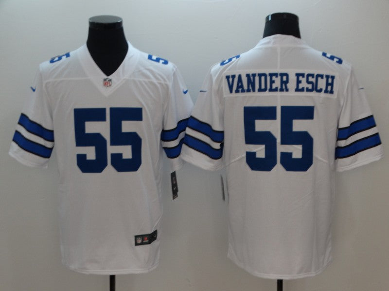 Mens Dallas Cowboys Leighton Vander Esch #55 White Custom Game Jersey