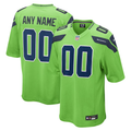 Mens Seattle Seahawks Green Custom Game Jersey