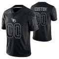 Custom Arizona Cardinals Black Reflective Limited Stitched Football Jersey