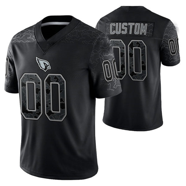 Custom Arizona Cardinals Black Reflective Limited Stitched Football Jersey