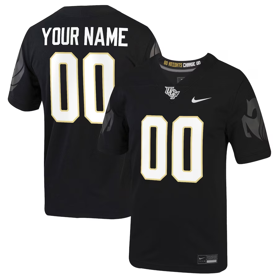 Mens UCF Knights Black Football Custom Game Jersey