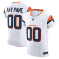 Denver Broncos White Stitched Elite Custom Jersey