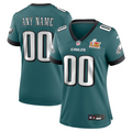 Womens Philadelphia Eagles Midnight Green Super Bowl LIX Custom Game Jersey