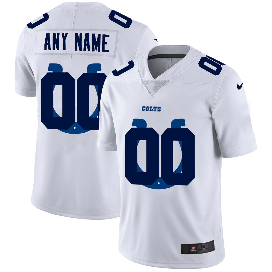 Custom Indianapolis Colts White Team Big Stitched Limited Stitched Jerseys