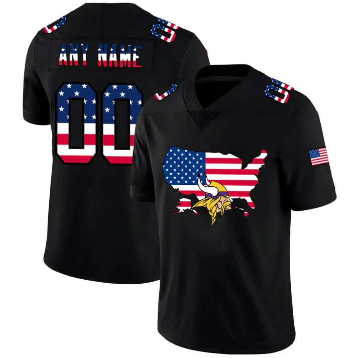 Custom Minnesota Vikings Black Limited Fashion Flag Stitched
