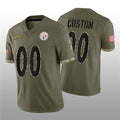 Custom Pittsburgh Steelers 2022 Olive Salute To Service Limited Stitched Jersey Football Jersey